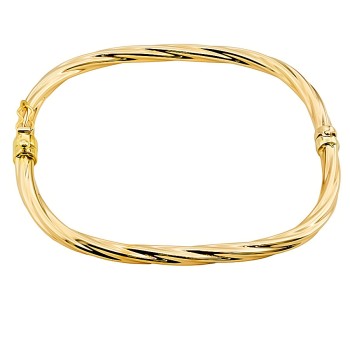 9ct Gold Hollow Hinged Bangle